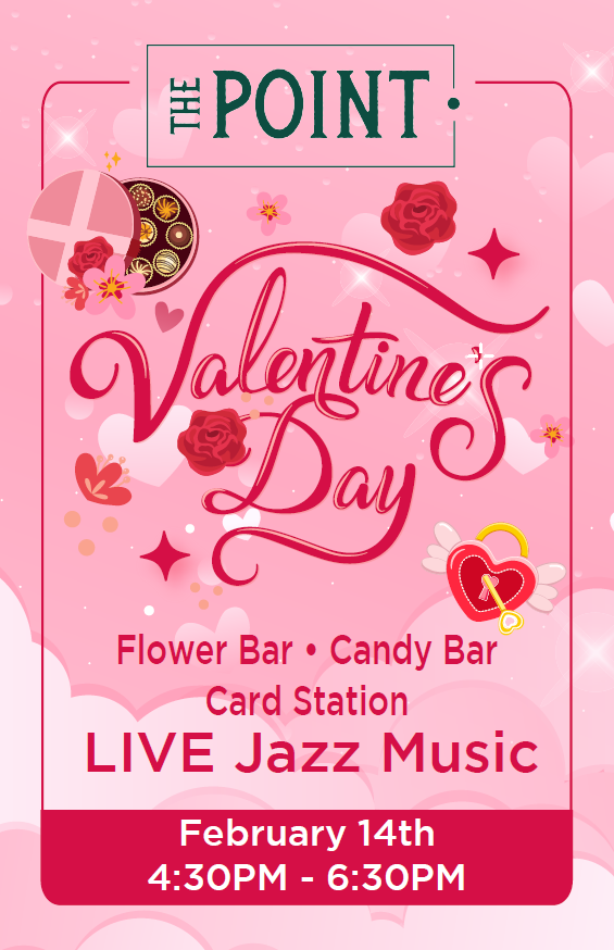 Valentine's Day Flower Bar, Candy Bar, Card Station, Live Jazz Music